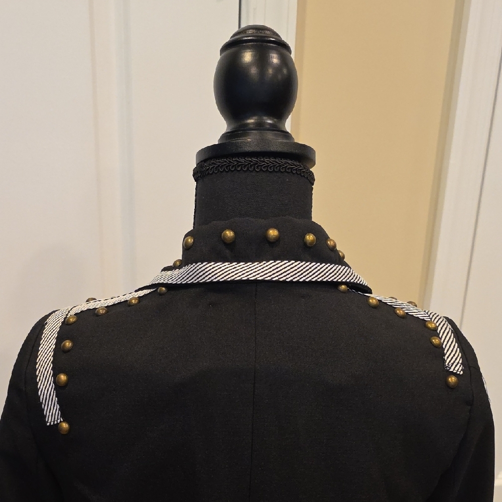 Chic Black Studded Women's Blazer - Picture 7 of 9
